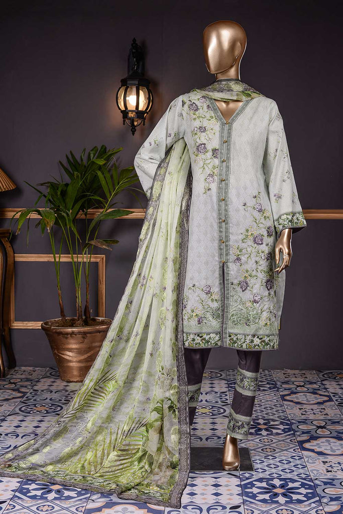 Nostalgia (PD-03) 3 Pc Unstitched Digital Embroidered Lawn Dress
