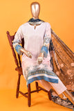 Peace (MDL-008) - 3 Pc Unstitched Lawn Digital Printed Dress With Banarsi Chiffon Digital Printed Dupatta