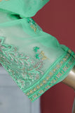 GLS-2A-Sea Green - Pine Light | 3Pc Embroidered Un-stitched Chiffon Dress