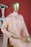 GLS-2B-Peach - Pine Light | 3Pc Embroidered Un-stitched Chiffon Dress
