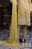 Glowing Iris  (R19-C39-Yellow) - Lawn Semi-stitched Embroidered Dress