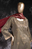 Dusky Delight  (RZ-1A) | Unstitched Cotton Broshia Jacquard Dress