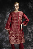 Rose Merry (RZ-2A) | Unstitched Cotton Broshia Jacquard Dress