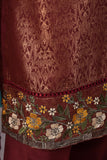 Royal Diva (SC-185A-Maroon) 3Pc Embroidered & Printed Un-Stitched & Banarsi Lawn Fabric With Embroidered Chiffon Dupatta