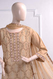 Cross Stitch (SC-12B-Light Brown) Embroidered Un-Stitched Cambric Dress With Chiffon Dupatta