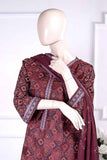 Satrangi Print (SC-17A-Maroon) Embroidered Un-Stitched Cambric Dress With Chiffon Dupatta
