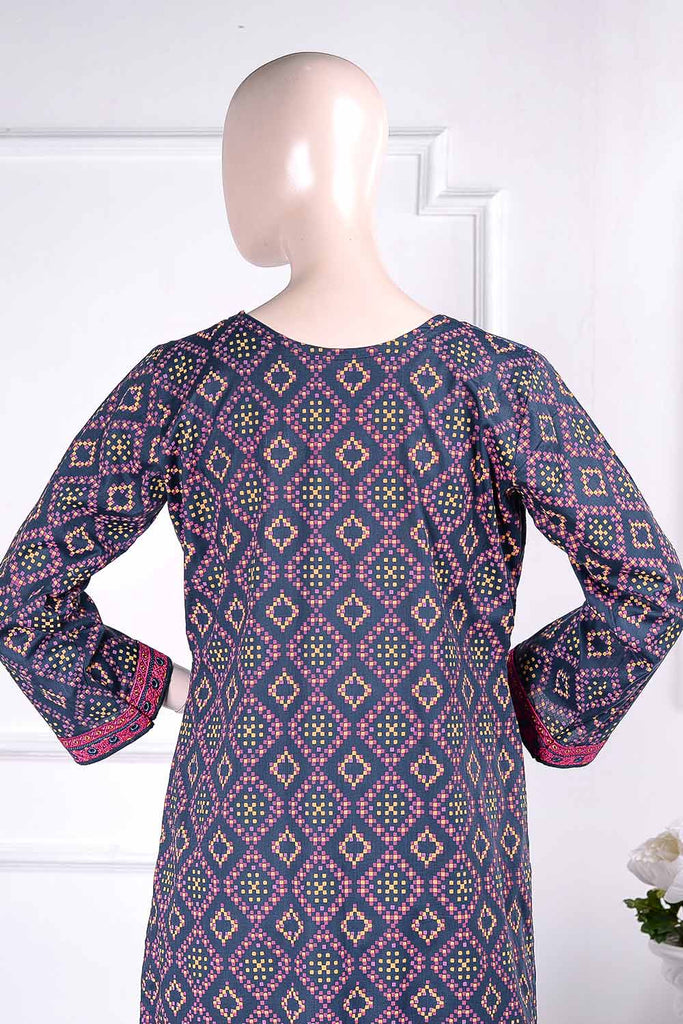 Satrangi Print (SC-17B-Blue) Embroidered Un-Stitched Cambric Dress With Chiffon Dupatta