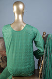 SC-161D-Green - Mirror Glow | 3Pc Cotton Embroidered & Printed Dress