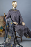SC-188B-Greyish Purple - Lavish | 3Pc Cotton Embroidered & Printed Dress
