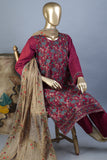 Chocolate Mist (SC-190B-Maroon) Embroidered Un-Stitched Cotton Dress With Embroidered Chiffon Dupatta