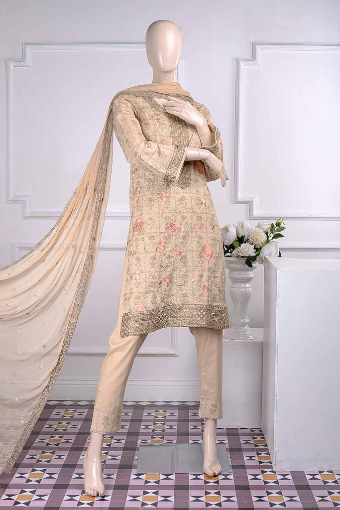 Umbrella (SC-19A-Skin) Embroidered Un-Stitched Cambric Dress With Chiffon Dupatta