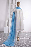 Frontline (SC-21C-White) Embroidered Un-Stitched Cambric Dress With Embroidered Chiffon Dupatta