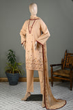 SC-241A-Peach - Sitara | 3Pc Cotton Embroidered & Printed Dress