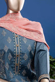 Aesthetic Heritage (SC-29B-Blue) Embroidered Un-Stitched Cambric Dress With Embroidered Chiffon Dupatta