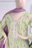 Sona Chandi (SC-2H-Pista) | Embroidered Un-Stitched Cambric Dress With Chiffon Dupatta