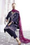 Dazzling Dawn (SC-32B-Blue) Embroidered Un-Stitched Cambric Dress With Embroidered Chiffon Dupatta