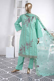 Salmon Delight (SC-33A-Light Green) Embroidered Un-Stitched Cambric Dress With Embroidered Chiffon Dupatta