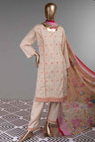Wafer (SC-34B-Skin) Embroidered Un-Stitched Cambric Dress With Printed Chiffon Dupatta