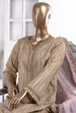 Shining Ray (SC-35A-Skin) Embroidered Un-Stitched Cambric Dress With Embroidered Chiffon Dupatta
