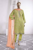 Shining Ray (SC-35B-Green) Embroidered Un-Stitched Cambric Dress With Embroidered Chiffon Dupatta
