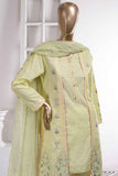 Drop Flower (SC-37A-Yellow) Embroidered Un-Stitched Cambric Dress With Embroidered Chiffon Dupatta