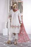 SnowDrop (SC-38A-White) Embroidered Un-Stitched Cambric Dress With Embroidered Chiffon Dupatta
