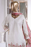 SnowDrop (SC-38A-White) Embroidered Un-Stitched Cambric Dress With Embroidered Chiffon Dupatta