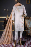 Time Square (SC-28A-White) Embroidered Un-Stitched Cambric Dress With Embroidered Chiffon Dupatta