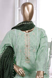 Rail Track (SC-41B-Light Green) Embroidered Un-Stitched Cambric Dress With Printed Cambric Dupatta