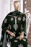 Fan Jaal (SC-51B-Green) Embroidered Un-Stitched Jacquard Dress With Embroidered Lawn Dupatta