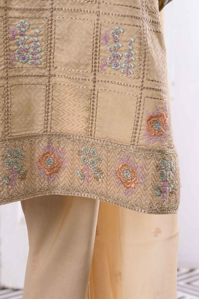 Turtle Square (SC-53A-Skin) Embroidered Cambric Dress with Embroidered Chiffon Dupatta