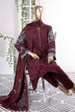 Alpine Garden (SC-55B-Maroon) Embroidered Un-Stitched Cambric Dress With Embroidered Chiffon Dupatta