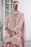 Wavy Sensation (SC-60B-Pink) Embroidered Un-Stitched Cambric Dress With Embroidered Chiffon Dupatta