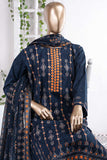 Lock Rope (SC-61B-Blue) Un-Stitched Embroidered Cambric Dress with Embroidered Chiffon Dupatta