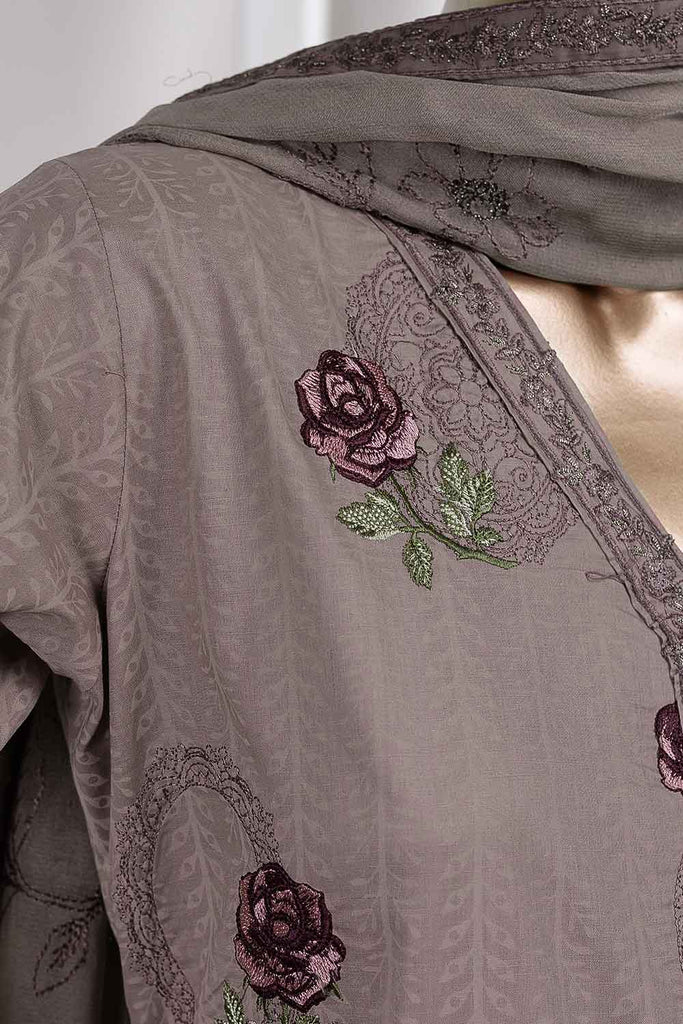 Red Carpet (SC-66A-Light Purple) Embroidered Cambric Dress with Embroidered Chiffon Dupatta