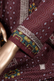 Burfi Sheesha (SC-68B-Maroon) Embroidered Cambric Dress with Embroidered Chiffon Dupatta