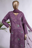 Single Spark (SC-75A-Purple) Embroidered Cambric Dress with Embroidered Chiffon Dupatta