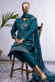 Single Spark (SC-75B-Green) Embroidered Cambric Dress with Embroidered Chiffon Dupatta