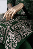 Sadabahar (SC-92A-Green) Embroidered Cambric Dress with Embroidered Chiffon Dupatta