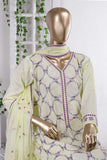 Sea Holes (SC-36B-Cream) Embroidered Un-Stitched Cambric Dress With Embroidered Chiffon Dupatta
