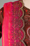 SSE-03B-Maroon - Muskaan | 3Pc Silk Embroidered & Printed Dress