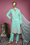 Sea Shore (SC-133A-SkyBlue) Embroidered & Printed Un-Stitched Cambric Dress With Embroidered Chiffon Dupatta
