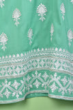 Sequins Drop (SC-136C-SeaGreen) Embroidered & Printed Un-Stitched Cambric Dress With Embroidered Chiffon Dupatta