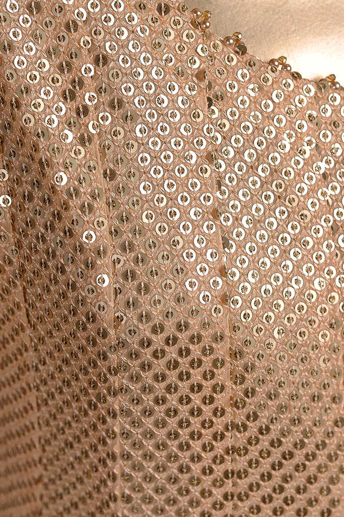 Shining Lake (F-104-Orange) - Chiffon Semi-stitched Embroidered Dress