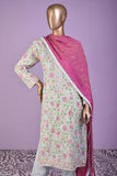 Sona Chandi (SC-2M-Aqua) | Embroidered Un-Stitched Cambric Dress With Chiffon Dupatta