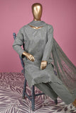 Sunshine (SC-135B-Grey) Embroidered & Printed Un-Stitched Cambric Dress With Embroidered Chiffon Dupatta
