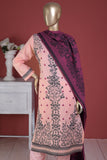 The Iconic (SC-192A-T Pink) - 3Pc Embroidered & Printed Un-Stitched Summer Fabirc Dress With Cotton Nylon Banarsi Dupatta