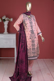 The Iconic (SC-192A-T Pink) - 3Pc Embroidered & Printed Un-Stitched Summer Fabirc Dress With Cotton Nylon Banarsi Dupatta