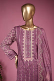 Tradition (SC-20E-Purple) Embroidered & Printed Un-Stitched Cotton Dress With Embroidered Chiffon Dupatta