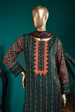 Tradition (SC-20D-DarkGreen) Embroidered & Printed Un-Stitched Cambric Dress With Embroidered Chiffon Dupatta